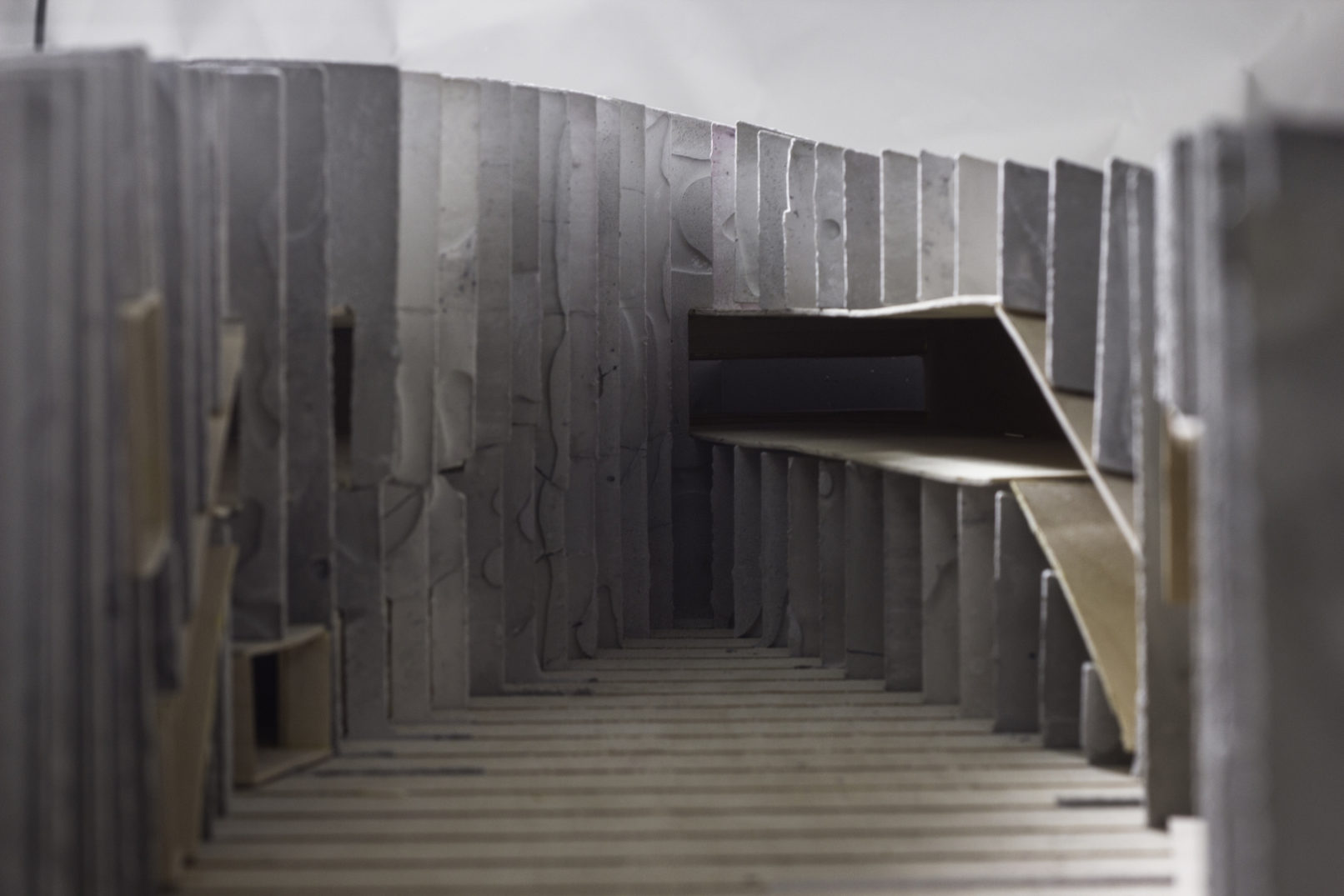 FACING SW. ATRIUM ENTRY TUNNEL [BOTTOM LEFT], LARGE EXHIBITIONS SPACE [CENTER RIGHT]